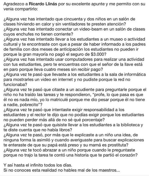 luchojimenez's tweet photo. por que los  profes no somos  niñeras #yoapoyoamiprofe #Resistemiprofe http://t.co/GuhusXu4tR