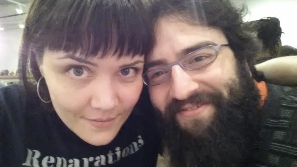 megmantis's tweet photo. Me & @SamwiseEyes @ the #RahmRepNow party. #WhenWeFightWeWin!!!! http://t.co/aJlB5FGUIN