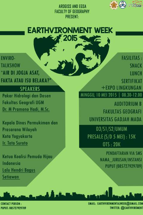 Enviro-talkshow "Air di Jogja Asat, Fakta/Isu belaka?"|10 Mei 2015|08.30-12.00| Fakultas Geografi UGM <a href="/infoevent_ugm/">event_ugm</a>