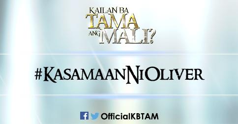 OfficialKBTAM's tweet photo. Patindi ng patindi ang mga tagpo sa huling Huwebes ng Kailan Ba Tama Ang Mali​!

Official hashtag: #KasamaanNiOliver http://t.co/pxlp9BG9sx