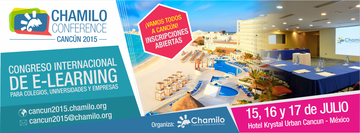 chamilonoticias's tweet photo. Congreso #elearning2015 #Cancun #Mexico https://t.co/9SawTwCeXQ @nosolored @elearningcd @beeznestla @ywarnier http://t.co/y6Z4dIP54e