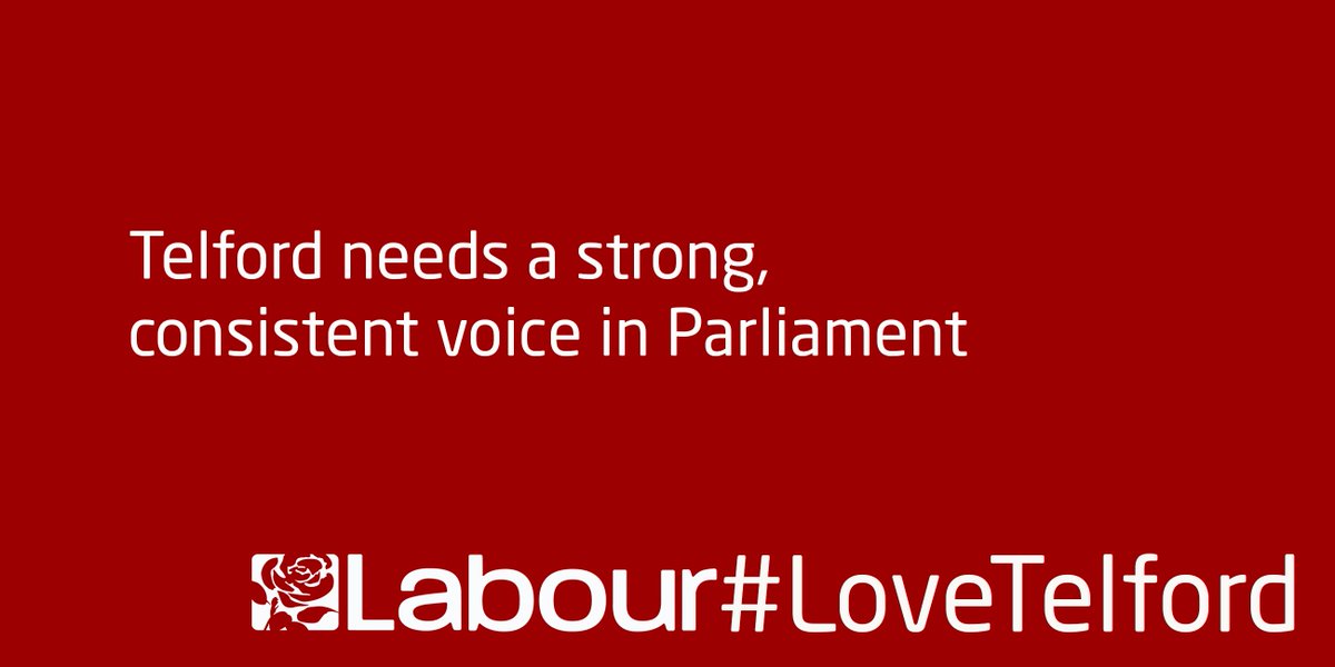 Telford needs a strong, consistent voice in Parliament
#voteLabour #LoveTelford