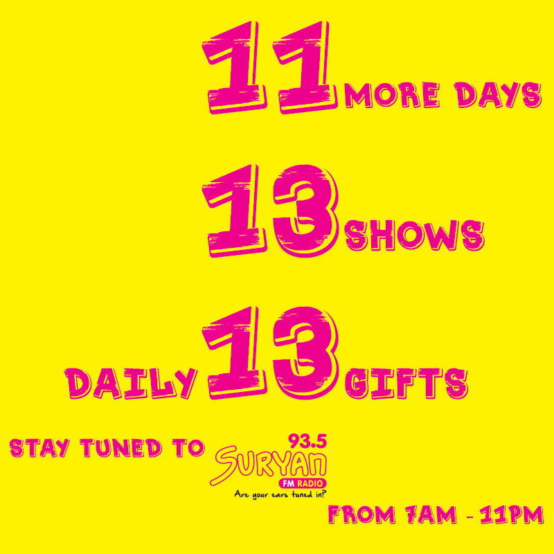 SuryanFM's tweet photo. @SuryanFM #13thYears Celebration *T&CApply
@bladeshankar @navalakshmi @krihpa @RJ__RANJITH @RjGayathri http://t.co/cmLBRCknY6