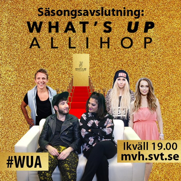 Maffig #WUA-avslutning med #keela <a href="/AinaLesse/">Aina lesse</a> @Krissetaljeblad i studion väntar ikväll 19.00! svt.se/whats-up-allih…