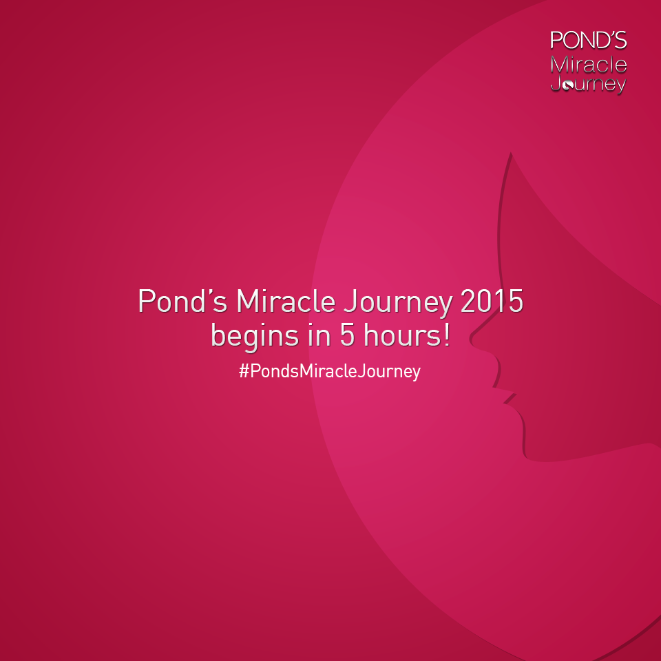 PondsPK's tweet photo. The #PondsMiracleJourney 2015 is 5 hours away from revealing it's Miracle Mentors! Stay posted! http://t.co/dAofsDmWbT