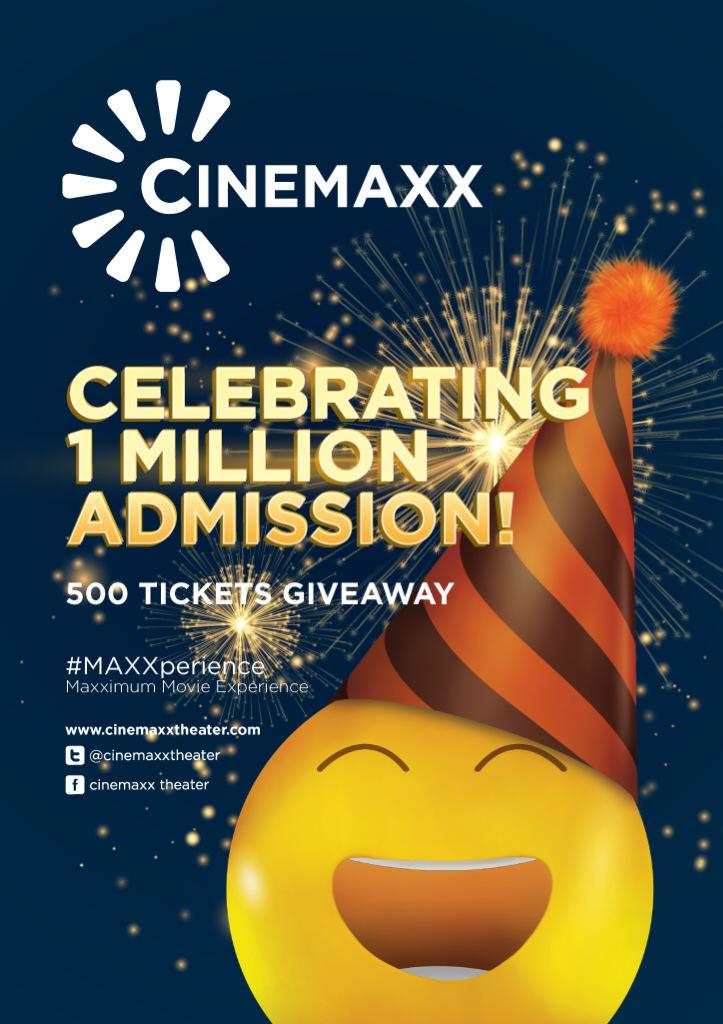 NekoJund's tweet photo. Hip hip hoorraayy.. congratulation @cinemaxxtheater, let's celebrate and get Tickets for FREE guys..!! #1jutapenonton http://t.co/ptHp2pmVgv