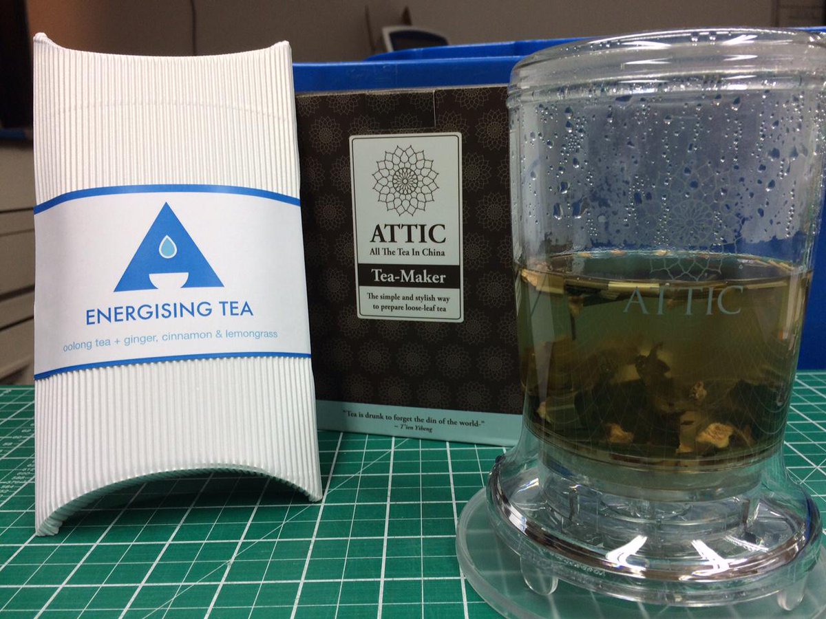 Enjoying a lovely brew thanks to Attic Tea ... Ginger, Cinnamon and Lemongrass - my favourite! <a href="/atticteabar/">ATTIC Teas</a> #TeaBreak
