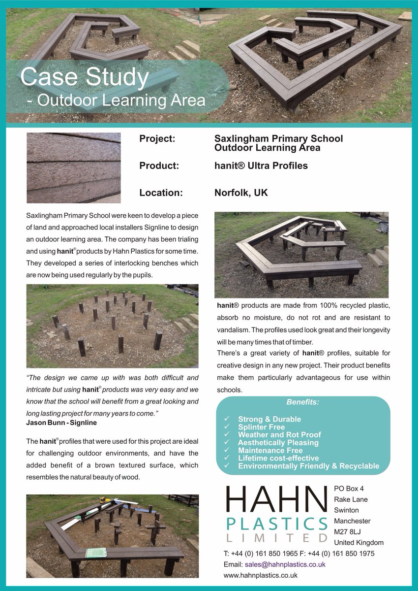 HahnPlasticsLtd's tweet photo. Case Study - an outdoor learning area created for Saxlingham Primary school using hanit® Ultra http://t.co/WzRSyuwVoC http://t.co/uGVYQKGKIl