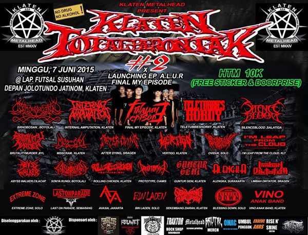 KLATEN TOTAL BERONTAK 2 | 7 JUNI 15 W/ <a href="/BRHOBOSAN/">BRHOBOSAN ™</a> @I_Amputation @THpoppunk_ <a href="/silenceblood_DM/">SILENCE BLOOD</a>