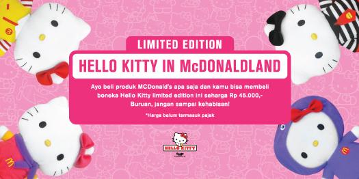 Tambah koleksi Hello Kitty kamu dengan membeli Hello Kitty in McDonaldland di seluruh store McDonald's.
