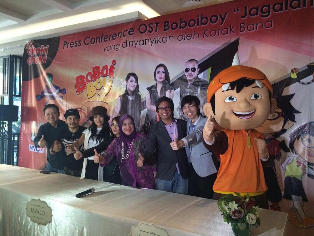namasayaiyas's tweet photo. PressCon - Launching Ost. Boboiboy Jagalah Bumi by @BandKotak ~ @WarnerMusicID @animosta @DNAKreatif @Official_MNCTV http://t.co/CxNZP4h9vC