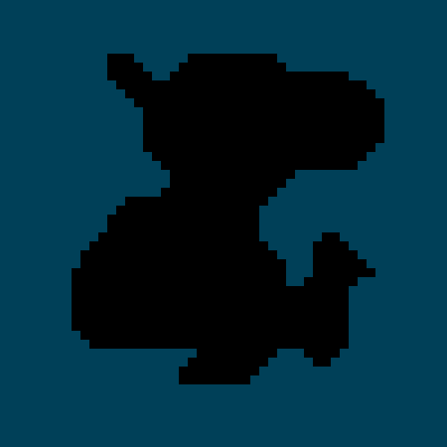 madmarcel's tweet photo. Truth is finally revealed! Blue .@DailySilhouette bg is actually a 🐳! Scaled up then :\ #DailySilhouette #pixelart http://t.co/UD8Whk618u