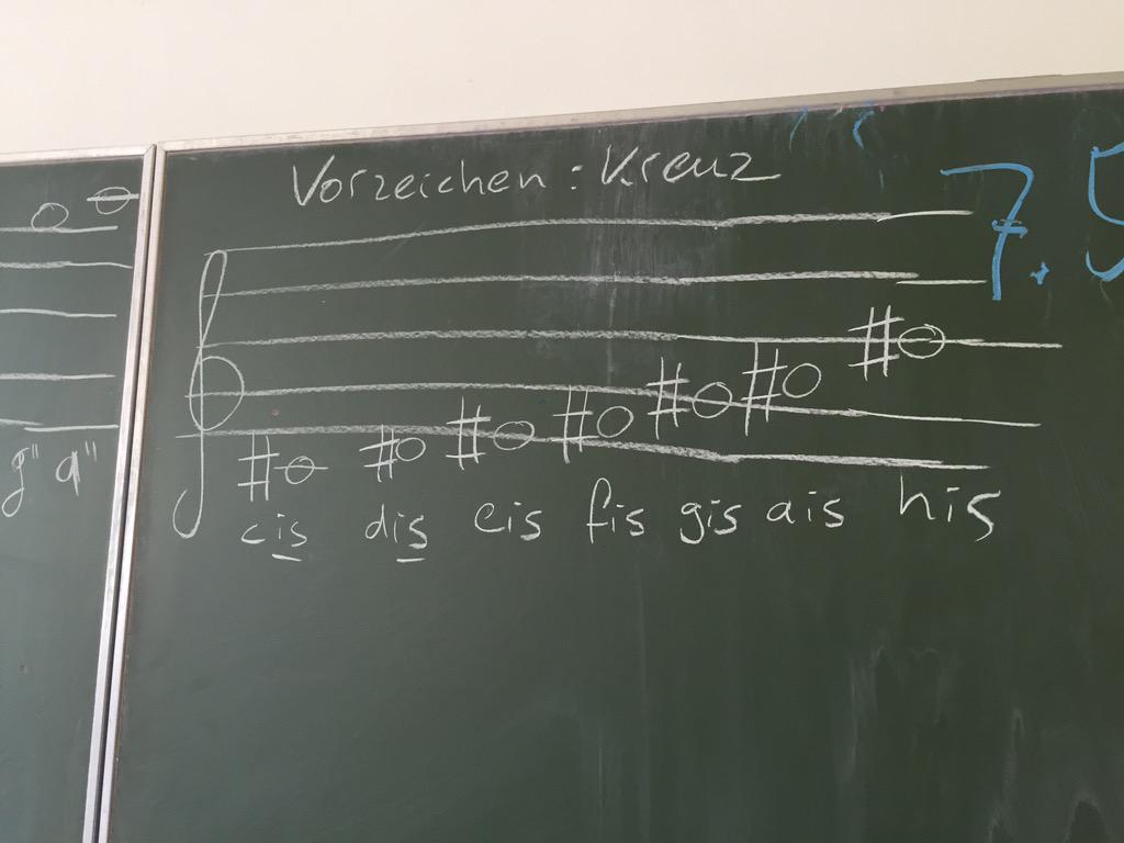Tastenspieler's tweet photo. „Herr Spang, was sind das für Hashtags vor den Noten....?” #generationY http://t.co/6xpJmjKkAv