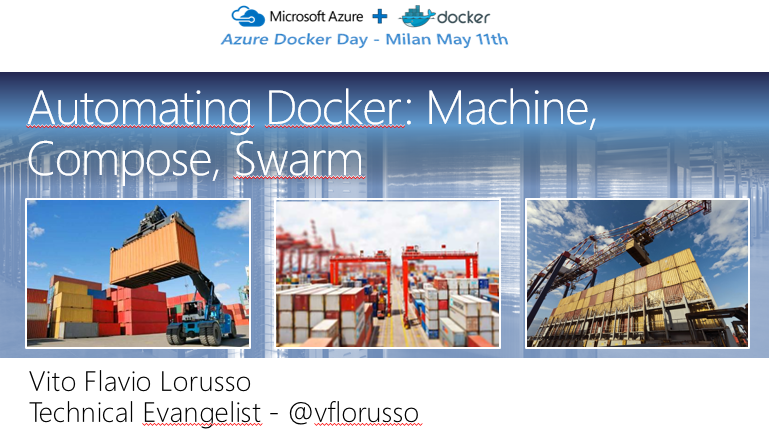 vflorusso's tweet photo. I'll be talking Swarm Compose Machine during #AzureDockerDay come see us, come hack with us http://t.co/WoZPGB0BNP http://t.co/8VYfTgumrH