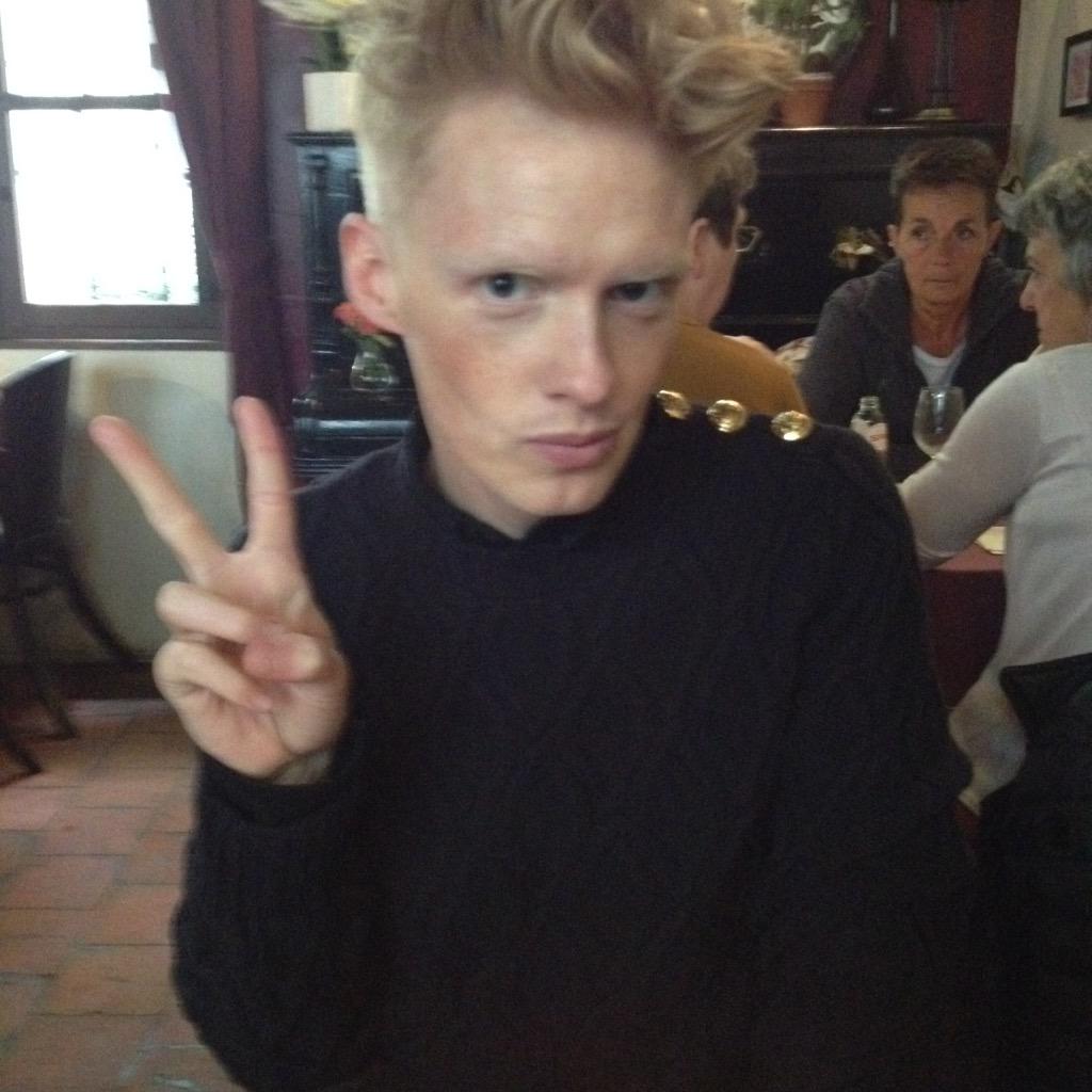 Birthday girl happy with his Dries Van Noten sweater  