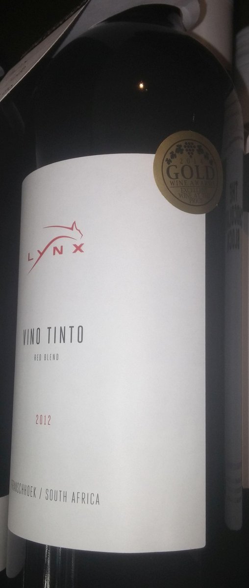 The Lynx Vino Tinto is Excellent value for money and deserves the Gold Medal <a href="/Lynx_Wines/">Lynx Wines</a> <a href="/wineconceptsSA/">Wine Concepts</a>