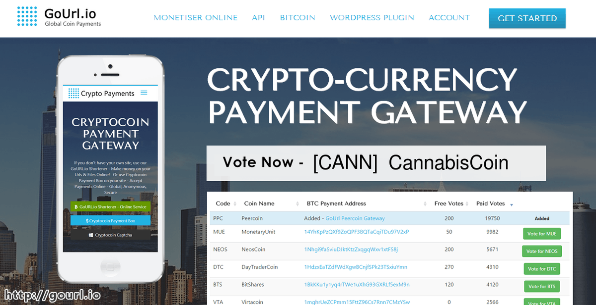 CryptocoinAPI's tweet image. #Wordpress #Bitcoin Gateway! Vote Now - #CannabisCoin #CANN. Use FREE votes for $CANN! Goto - gourl.io/voting-cann.htm
