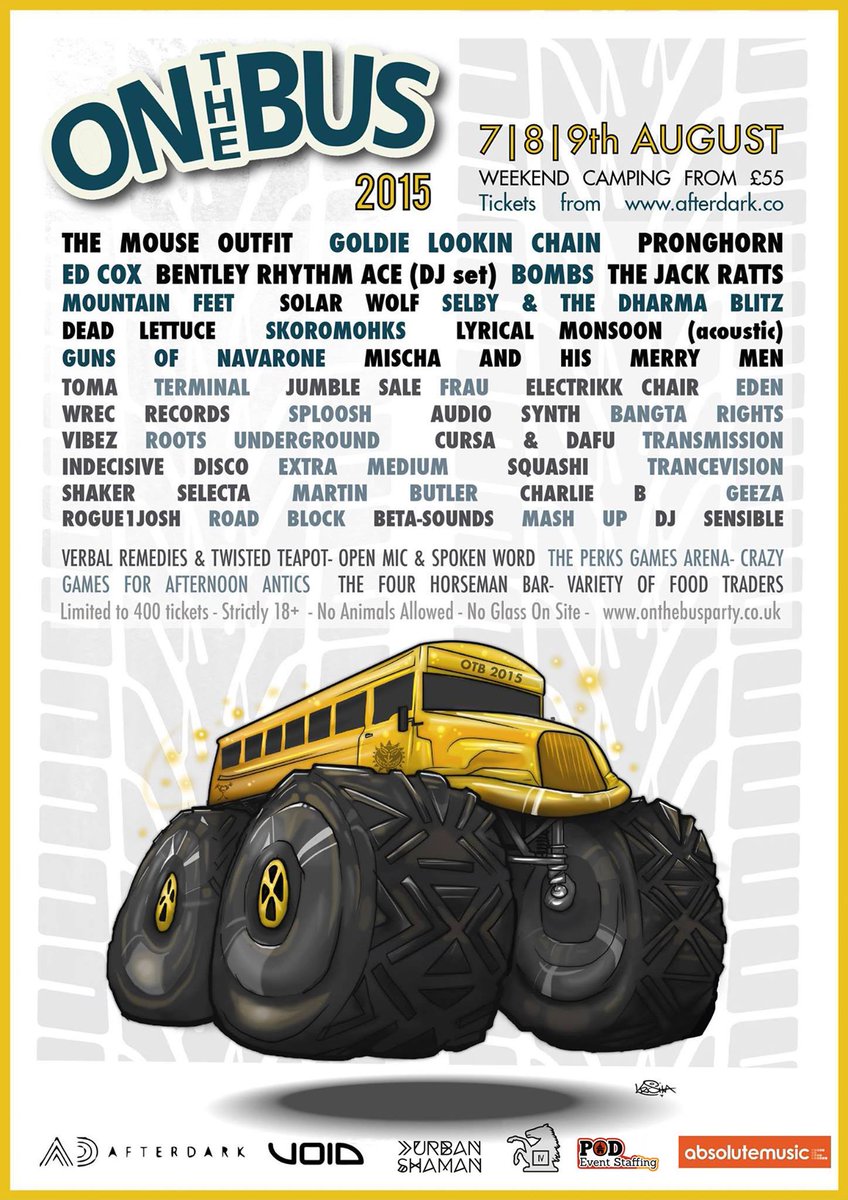 onthebusparty's tweet photo. New website is live http://t.co/5aD5ThAccH #onthebus #party #dorset #festival #poster #lineup http://t.co/T499VIwlZr