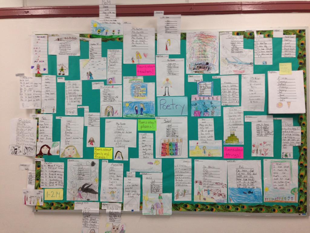 KarenDeGennaro's tweet photo. Our new hall board! #poetry #writing #firstgrade #ps10bk #ps10sw @MsWatsonAdin @PrincipalScott @PS10Brooklyn http://t.co/EpwKVDFN1H
