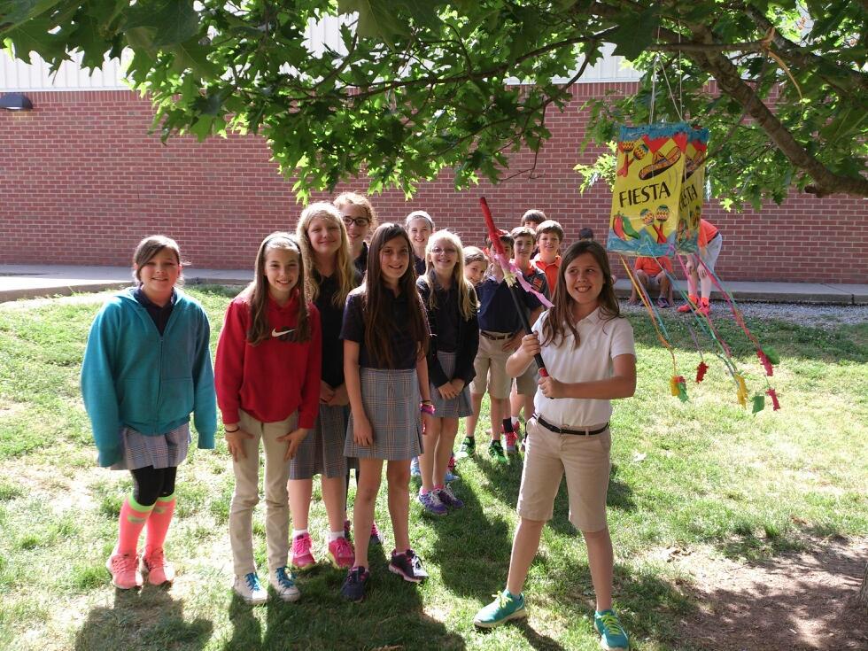 NCSelementary's tweet photo. 5th grade Piñata Party in Spanish http://t.co/3J5EnA9sr2