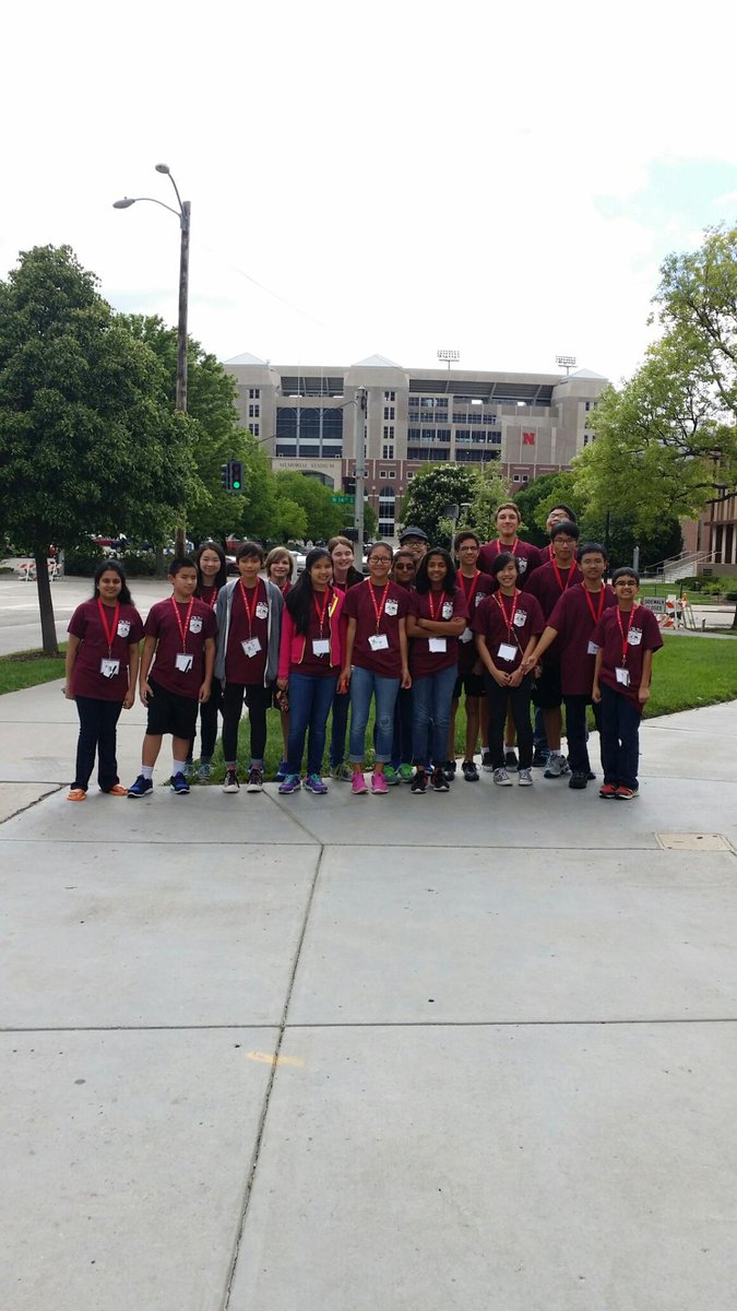 Team pic. About to tour the University of Nebraska at Lincoln campus. #crjh #katyisd
