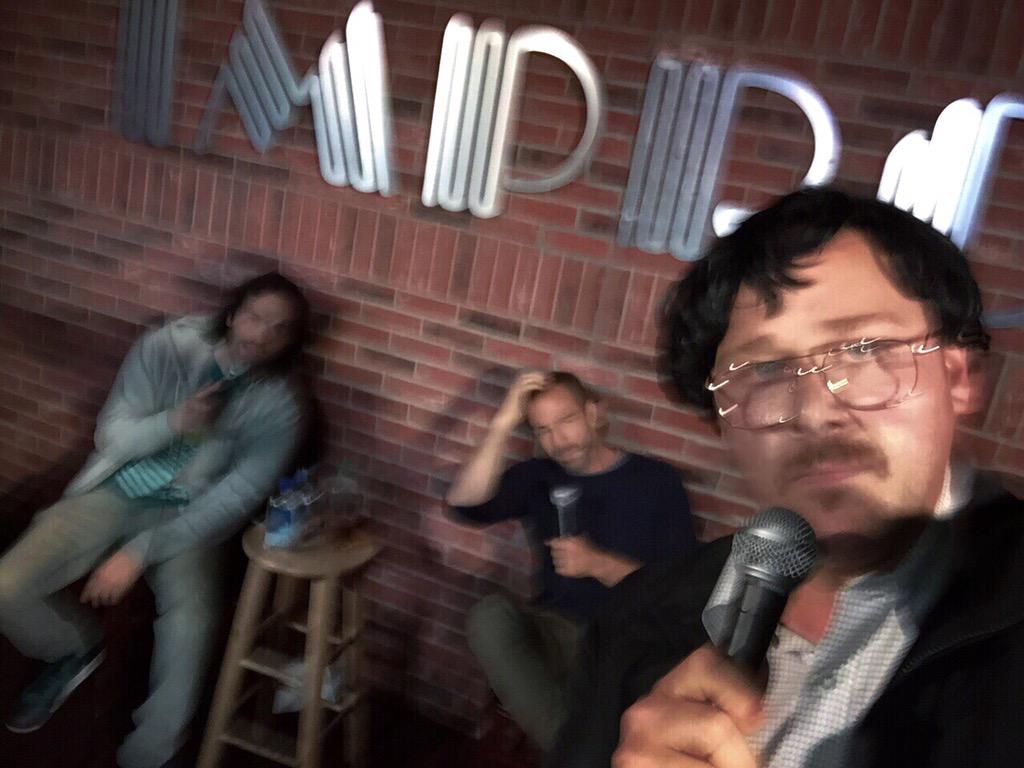 DavidGrecoComic's tweet photo. Worked out some new material at @TenMinPod's show at @BreaImprov. Thanks @chrisdelia and @bryancallen. #standupcomedy http://t.co/qE5tme7HA1