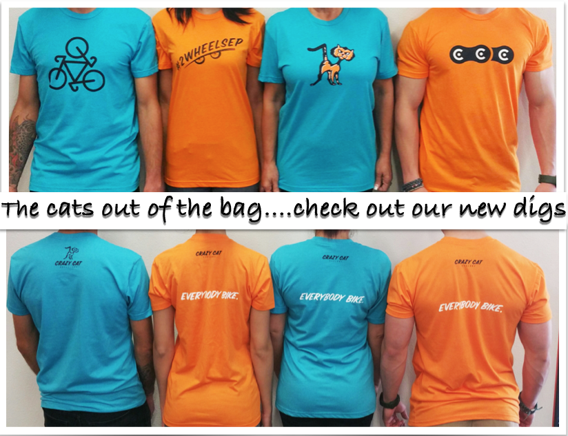 CrazyCatCyclery's tweet photo. Now available @ all 4 Crazy Cat Cyclery locations. Get yours!
#2wheelsEP #EverybodyBike #NewDigs #OrangeIsTheNewBlack http://t.co/oSX3gGu5dw