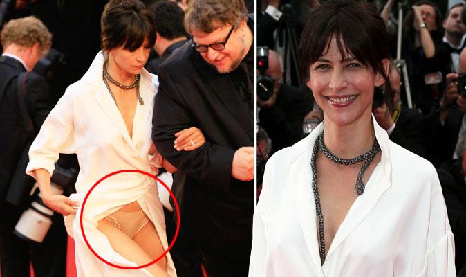Shaken AND stirred: Former Bond Girl Sophie Marceau flashes her pants at #C...