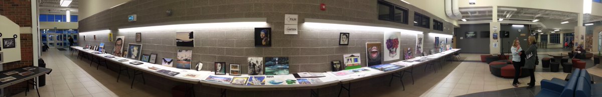 lchsIBART's tweet photo. Panorama of some of the art work at last evenings Fine Arts Night @lchsregina  #film #drama #music #vis-art #talent http://t.co/2Tfn7oPSFS
