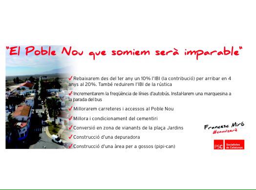 FrancescMiroM's tweet photo. Aquesta tarda al Poble Nou amb la gent proclamant les propostes x #canviserè El Poble Nou tb és #Amposta http://t.co/24dVdzLqzl
