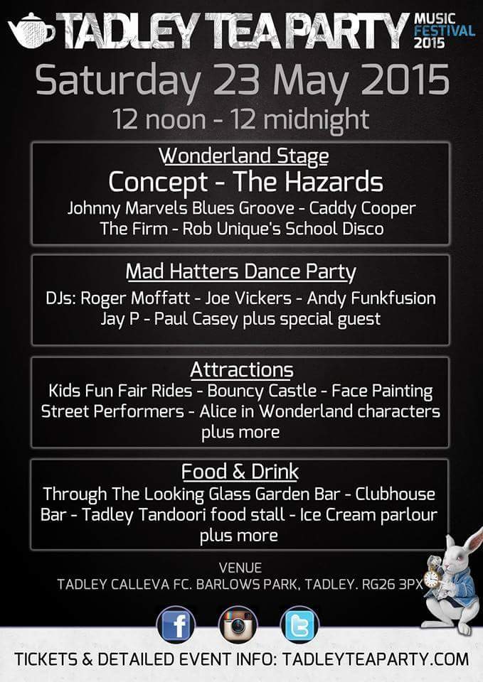tadleyteaparty's tweet photo. RT & follow to win tickets to our festival & to meet Concept.
Winner announced Friday 6pm.
#TTPFEST
@ConceptOfficial http://t.co/ogis63Vtdz