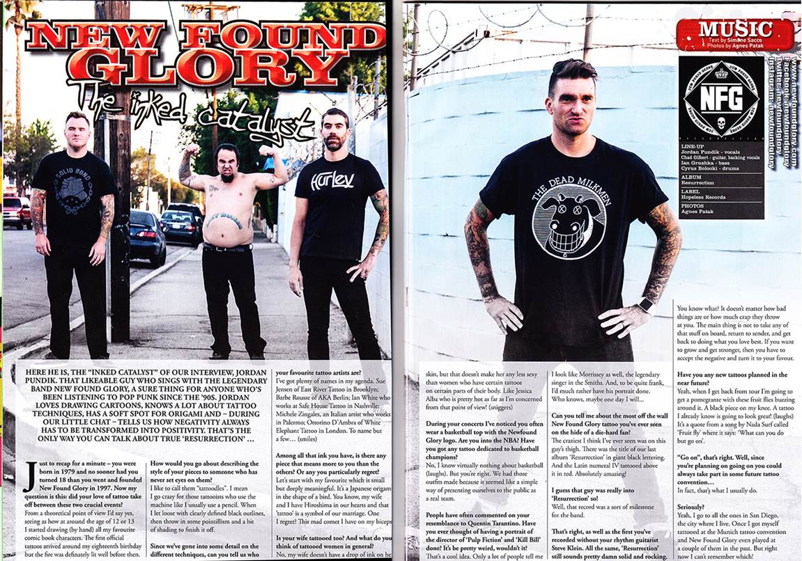hopelessrecords's tweet image. Thanks @TattooLifeMag for the great spread on @newfoundglory!