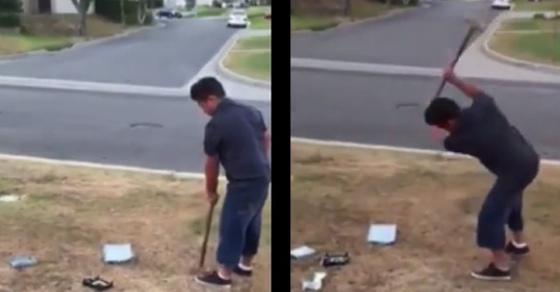 FailBlog's tweet photo. OUCH. This dad made his son smash an Xbox because of bad grades. http://t.co/1sAwoZWEEk http://t.co/VhAPrM5DEZ