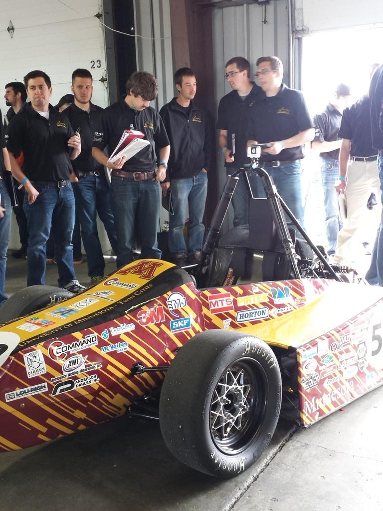 umnFSAE's tweet photo. Here's where a years worth of engineering counts. Judges will critique and score our designs @UMNCSE #FSAEMICHIGAN http://t.co/msRSRAKNMQ