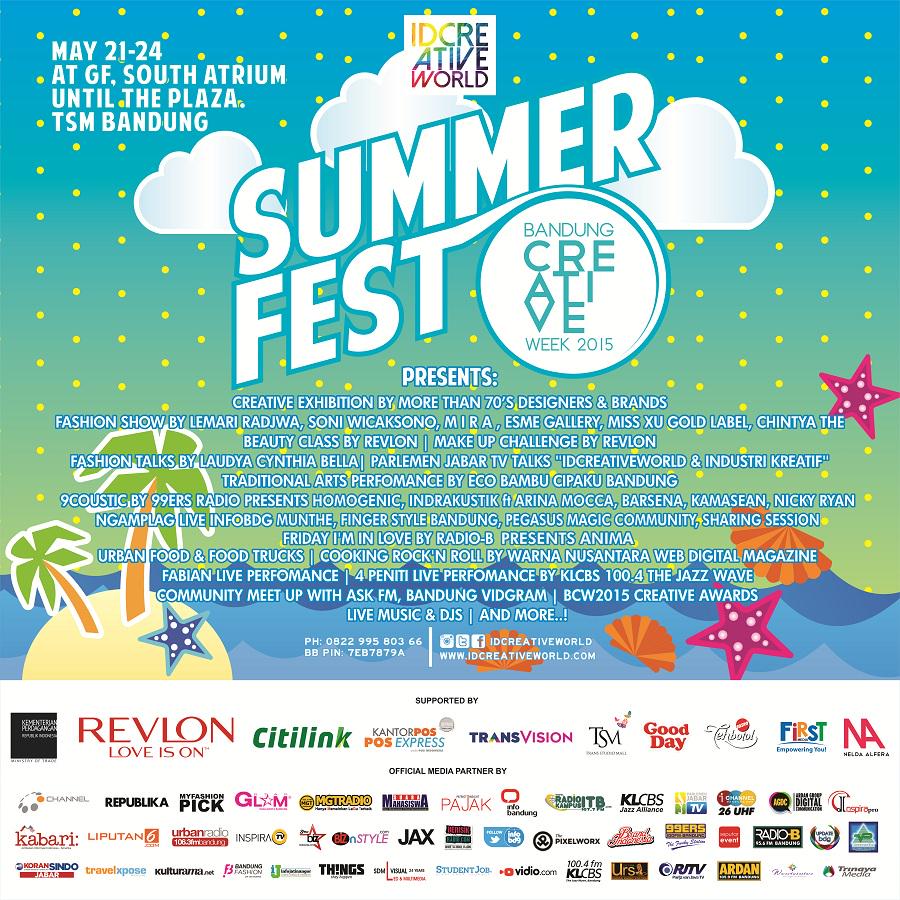 infobdg's tweet photo. Pesta Dunia Kreatif Indonesia di #Bandung It's #BCW2015 #SummerFest May 21-24 @TSMbandung Info @idcreativeworld http://t.co/5BALnB5Iff
