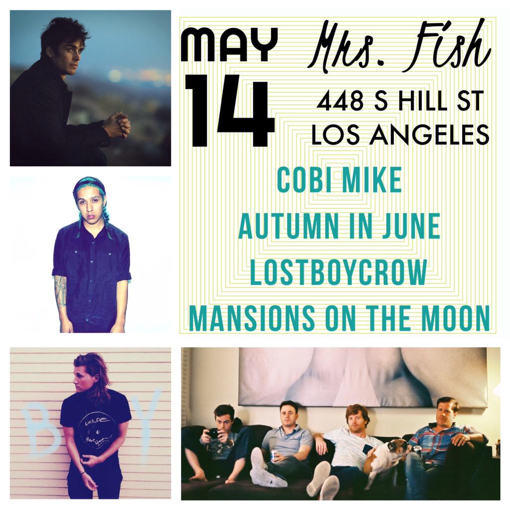 Mozzermonkey's tweet photo. @MansionsMoon @lostboycrow @autumninjune @cobimike perform @Mrsfishla #comp bev. by @LyynksMusic #dtla #nerdformusic http://t.co/8LYfn1gERp