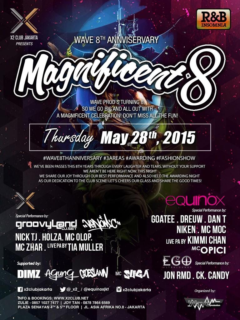 May'28th <a href="/WAVEprod_/">WAVE Production</a> 8th Anniversary at @equinoxjkt w/ <a href="/GoateeReyhan/">TeukuReyhanSyah, ST</a> @niken_indigo <a href="/daniielgunawan/">Daniel Gunawan</a> <a href="/Gorgeouz_Kim/">Kimmi Chan 🎤</a>