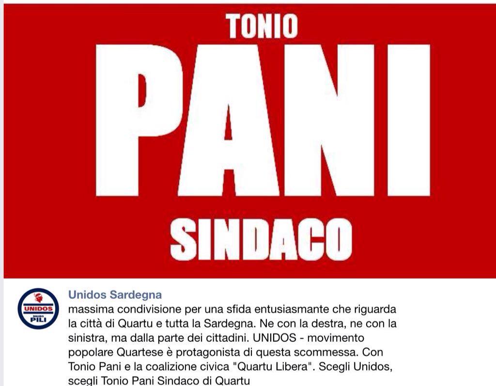 Unidos_Sardegna's tweet photo. "CON I CITTADINI per una VERA RIVOLUZIONE CIVICA" #Unidos #Quartu2015 #TonioPaniSindaco
http://t.co/rWy7ON6Stj… http://t.co/hkHngvGp2b