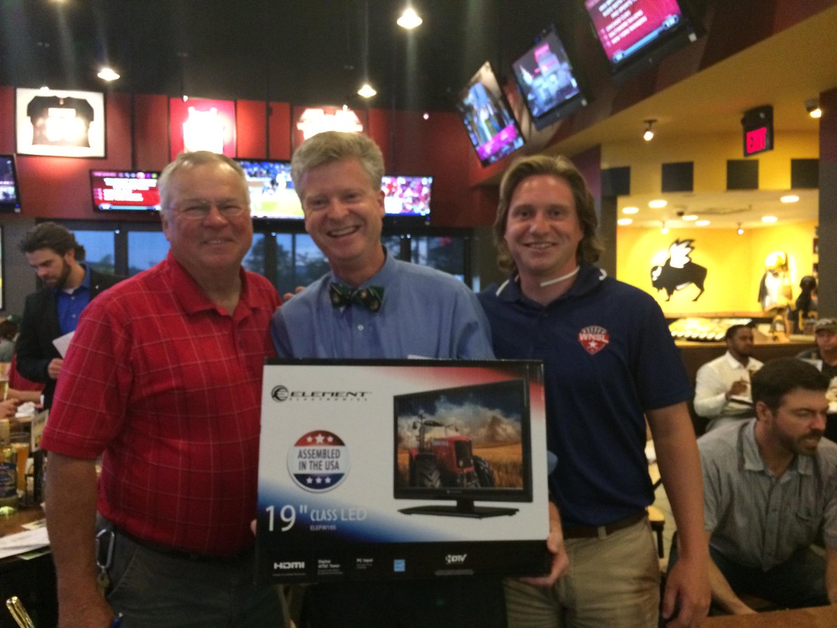 Grand prize winner last night, Coach Thompson with Roger &amp; Doug from the WNSL Staff. We had a great time last night!