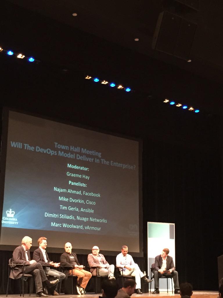 lmclean's tweet photo. DevOps panel w/ @dvorkinista, Facebook & others. "Managed democracy environment." #ONUGSpring15 http://t.co/OwvmFQa54i