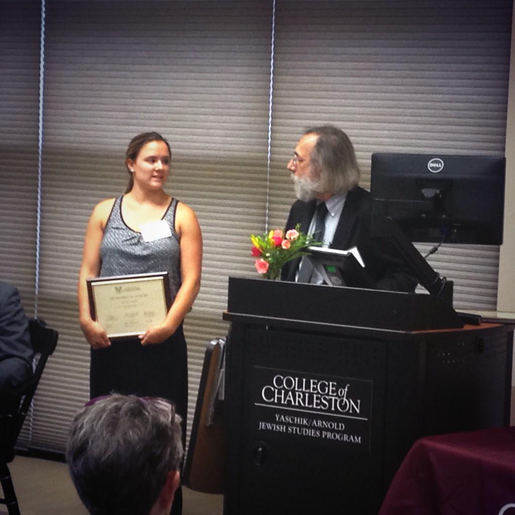 LCWA_CofC's tweet photo. International Studies Departmental Honors award recipient Kaitlyn Werley | @INTLStudiesCofC http://t.co/eKcyHDApqS