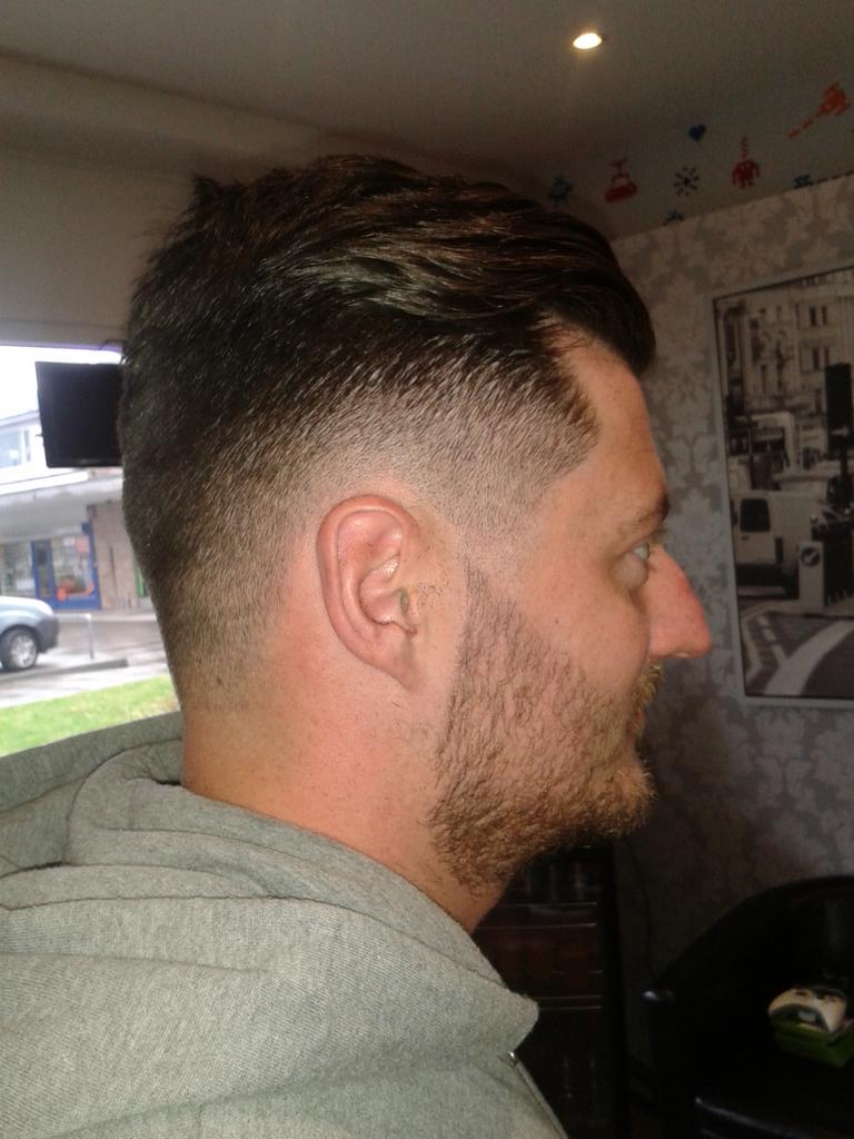 barbers_morgans's tweet photo. Straight off his ship to the barbers styled with slick muk @HairMuk @hji #slickmuk #royalnavy #fresh http://t.co/uFfclOSlDc