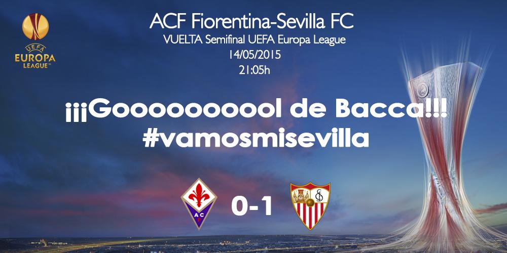 SevillaFC's tweet photo. Goooooooool del #SevillaFC, gooooool de @carlos7bacca en el 21 de partido @acffiorentina 0-1 Sevilla FC #RoadtoWarsaw http://t.co/DXtb7YMBjO