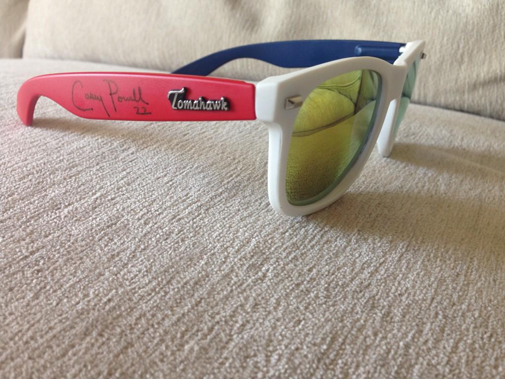 Giving away a signed pair of shades Here's how to win them. 1. Retweet. 2. Follow <a href="/caseypowell22/">Casey Powell</a> and <a href="/TomahawkShades/">Tomahawk Shades</a>