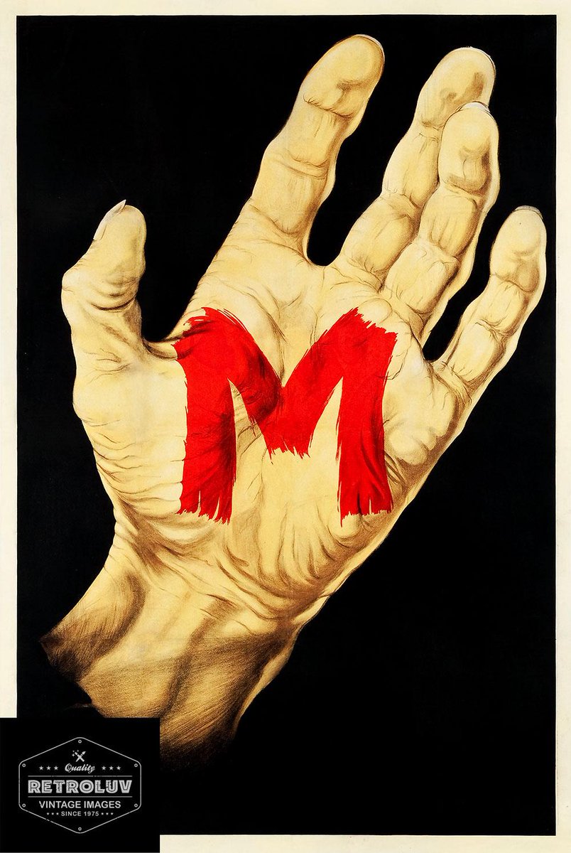 RetroLUVImages's tweet photo. #FritzLang #vintage #movie #poster M - $10 https://t.co/tWg4DJG24U #murder #Germany #graphicdesign  #retro #DIY https://t.co/nGLsCPt5c5