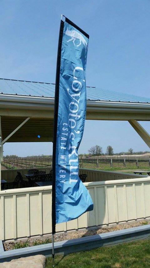 GrecoPromo's tweet image. Check out the #windflags we did for our friends @coyotesrun winery.