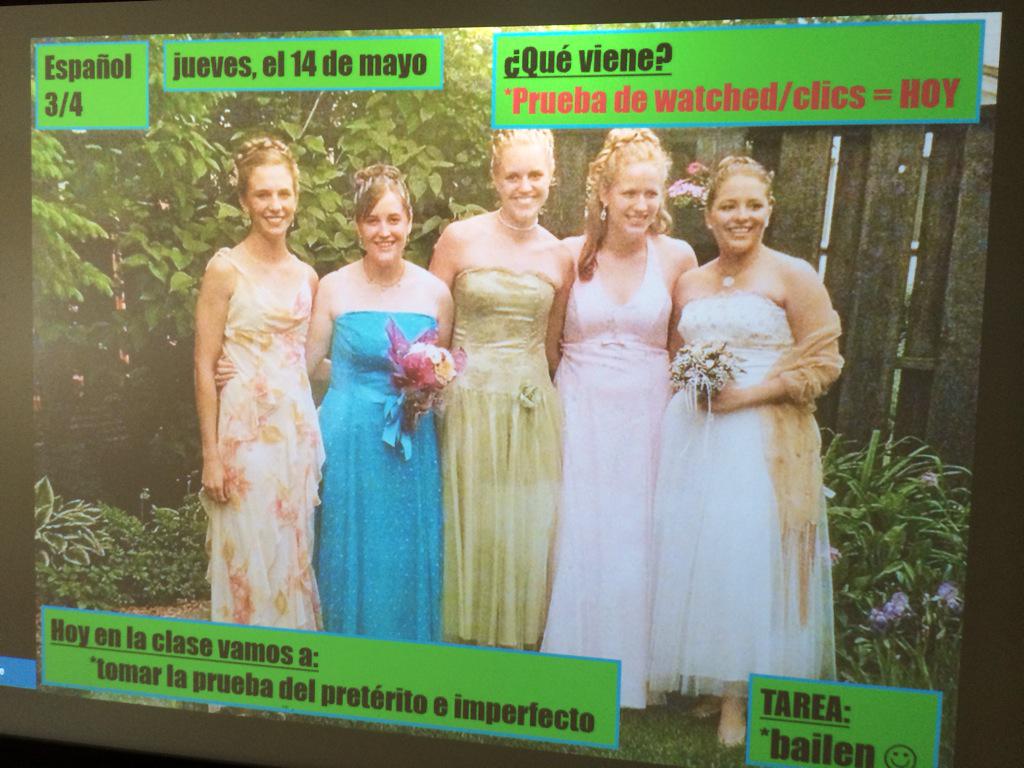 ProfesoraPedey's tweet photo. You guys got me all excited for tomorrow's PROM! Be safe and have a BLAST! #tbt #AlreadyOutdated http://t.co/eJ6vCxs8MQ