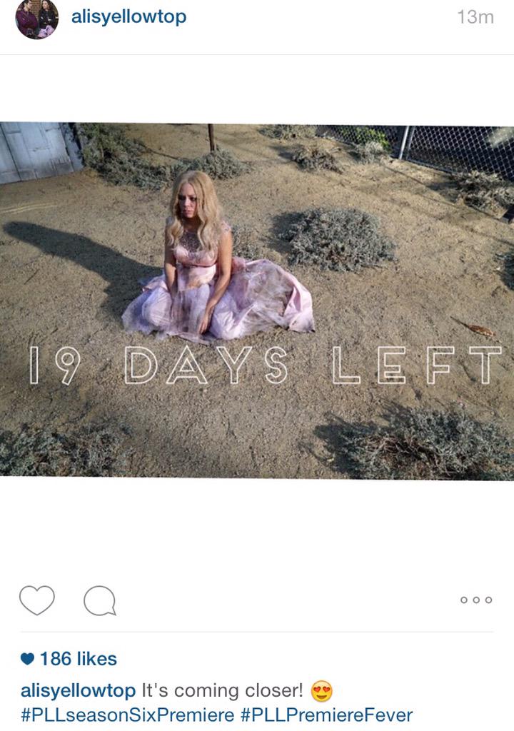alisyellowtop's tweet image. 19 days left!! 😍 #PLLSeasonsix #PLLseasonSixPremiere #GameOnCharles