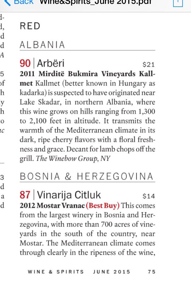 kantina_arberi's tweet image. #90points #Kallmet #KantinaARBERI #Albanianwine #WineSpiritsMagazine #NewYork #Albania #ArberiWinery #RreshenAlbania