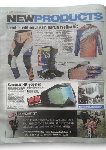 SamuraiGoggles's tweet photo. Really pleased to have our Motocross Camera Goggles featured in TMX News' 'New Products' section this week. http://t.co/VYZ2PVR96I